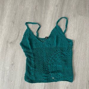 Teal Crochet Women’s Top